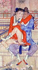 Young men drinking, reading poetry, and making love. China, Qing dynasty, Kinsey Institute