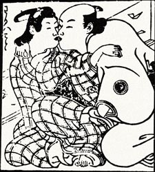 Shudo, panel A

Shudo, an ornament of the warrior class.

Artist unknown
(1700s)

From Nanshoku yamaji no tsuyu, which appeared in the Ganbun era (1736-41). New edition, with a commentary by Omura Shage, Nichirinkaku (Tokyo, 1980).