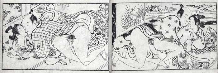 Men, youths and courtesans in a brothel 
 
Ishikawa Toyonobu 
 
Folio, woodblock print on paper, c. 1730-40