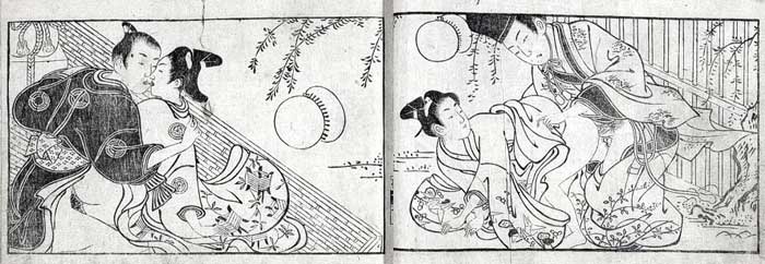 Men, youths and courtesans in a brothel 
 
Ishikawa Toyonobu 
 
Folio, woodblock print on paper, c. 1730-40