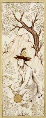 Ali Muhammad

A Saki in a Garden

Drawing in grisaille with gold
and color. Iran, 17th century.

Mus�e du Louvre,
Paris, France