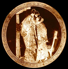 The kiss

Man and youth kissing.

Attic bowl, fifth century BCE.

Louvre Museum, Paris.
