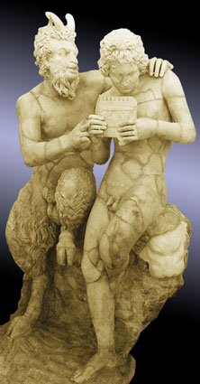 Pan and Daphnis; 2nd c. CE. Marble, Roman copy of 2nd century BCE Greek original; Archeological Museum, Naples