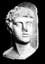 Antinous, shortly before his death (132 CE), from a cast of the lion hunt tondo.