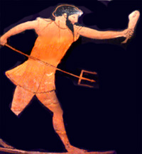 Poseidon Chasing Pelops - 5th c. Attic column krater (wine mixing bowl); Kunsthistorisches Museum, Vienna