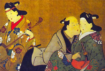 The Shamisen Player

Miyagawa Choshun
(1682-1753)

Individual panel from an erotic painting on silk done at the end of the eighteenth century, reprinted (courtesy of Dr. Richard Lane) in The Love of the Samurai, a Thousand Years of Japanese Homosexuality by Tsuneo Watanabe and Jun'ichi Iwata