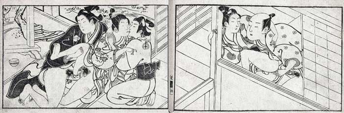 Men, youths and courtesans in a brothel 
 
Ishikawa Toyonobu 
 
Folio, woodblock print on paper, c. 1730-40